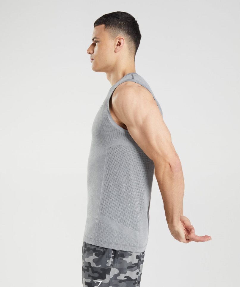 Men's Gymshark Vital Seamless Light Tanks Grey | NZ 3NUDMQ